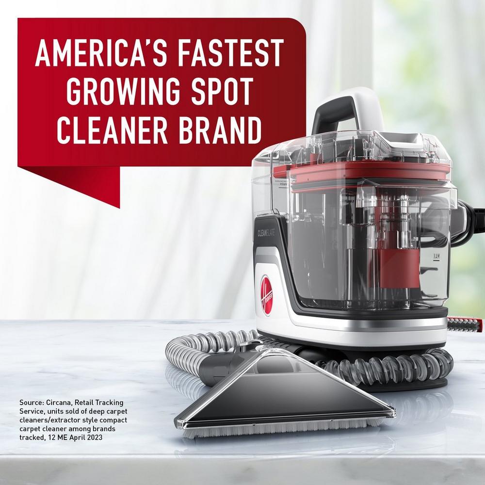 幸运5开奖号码查询 CleanSlate Pet Carpet and upholstery spot cleaner is shown with an announcement that Hoover is America's fastest growing spot cleaner brand
